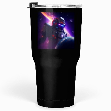 Discover Evil Robot Attacking a Planet Tumblers 30 Oz