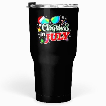 Discover Christmas In July Santa Hat Sunglasses Summer Tumblers 30 Oz