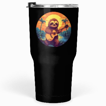 Discover Sloth Guitar Sunset Tumblers 30 Oz