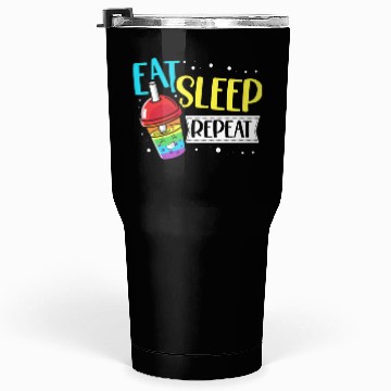 Discover Eat Sleep Boba Tea Repeat Bubble Tea Lover Drinker Tumblers 30 Oz