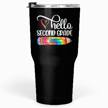 Discover Tie Dye Pencil Hello First Grade Back To School Tumblers 30 Oz