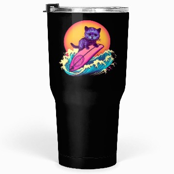 Discover Cool Cat Surfing Tumblers 30 Oz
