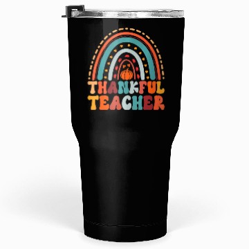 Discover Thankful Teacher Pumpkin Autumn Leaves Rainbow Tumblers 30 Oz