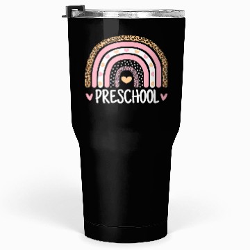 Discover Leopard Rainbow Preschool Teacher Funny Back To Tumblers 30 Oz