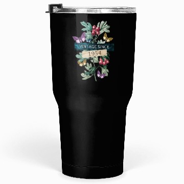 Discover Since 1954 Flower Butterfly 69Th Tumblers 30 Oz