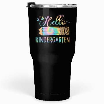 Discover Back To School Hello Kindergarten Leopard Tie Dye Tumblers 30 Oz