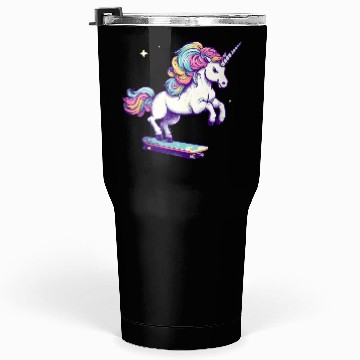 Discover Unicorn Riding Skate Tumblers 30 Oz