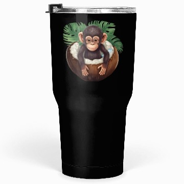 Discover Monkey Bathing in Coconut - Fun Summer Design Tumblers 30 Oz