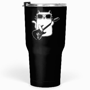 Discover Cat Playing Guitar Guitar Player Tumblers 30 Oz