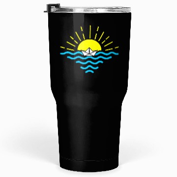 Discover Sunsetpaper boat Tumblers 30 Oz