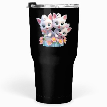 Discover Cute Kittens 3D Ai Art Tumblers 30 Oz