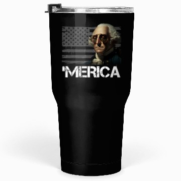 Discover Merica George Washington Independence Day USA Tumblers 30 Oz