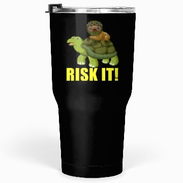 Discover Funny Sloth Racing On Turtle Risk It trending Tumblers 30 Oz