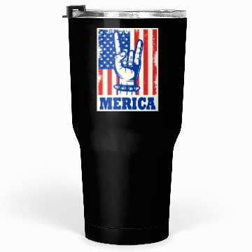 Discover Merica Rock Usa Flag July 4th Tumblers 30 Oz