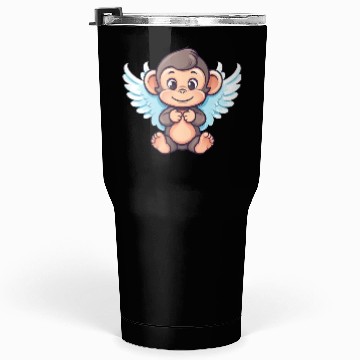Discover Cute Monkey Angel - Winged Design Tumblers 30 Oz
