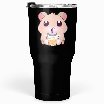 Discover Kawaii hamster with bubble tea Tumblers 30 Oz