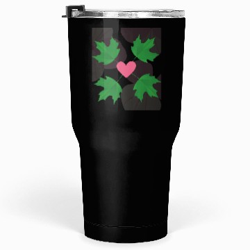 Discover Green Leaf Pink Heart Tumblers 30 Oz