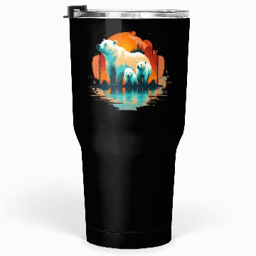 Discover Polar Bear with cubs, Snow Spectrum Tumblers 30 Oz