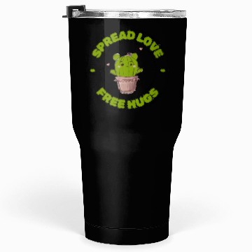 Discover Spread Love Free Hugs Funny Cactus in a Pot Tumblers 30 Oz