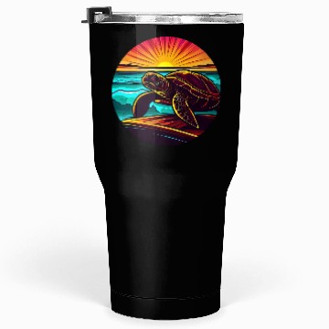 Discover Turtle at Sunset, Inspiring Nature Design Tumblers 30 Oz