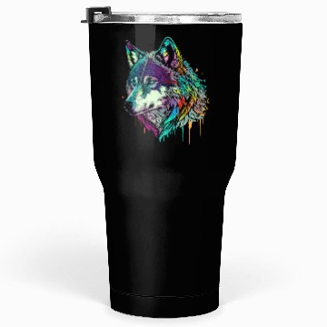 Discover Vibrant Psychedelic Wolf Illustration Tumblers 30 Oz