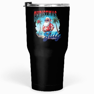 Discover Santa at the Beach | Christmas In July Tumblers 30 Oz
