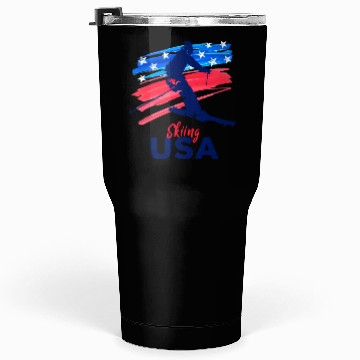 Discover Skiing Usa Support The Team Usa Flag Ski Winter Tumblers 30 Oz