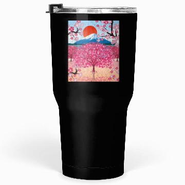 Discover Sunset Sakura Mountains Gift Cherry Blossoms Tumblers 30 Oz