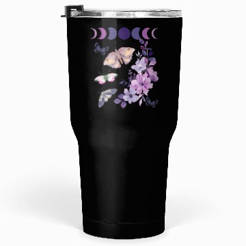 Discover Violet Purple Moon Moth Flower Tumblers 30 Oz