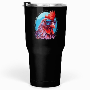Discover Funny chicken with sunglasses Tumblers 30 Oz