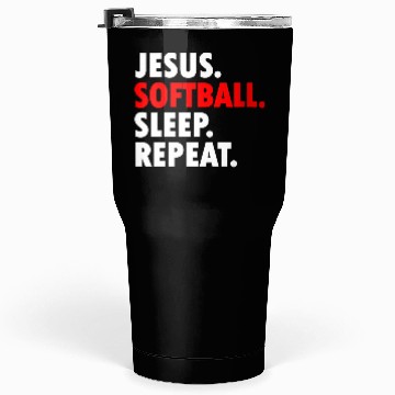 Discover Jesus Softball Sleep Repeat - Novelty Hobby Tumblers 30 Oz