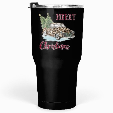 Discover Merry Christmas Leopard Print Truck Tumblers 30 Oz