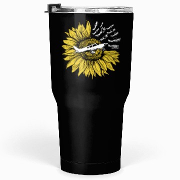 Discover Sunflower Airplane Taildragger Seaplane Biplane Av Tumblers 30 Oz