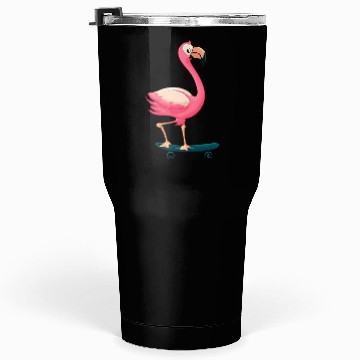 Discover Flamingo skateboarding Tumblers 30 Oz