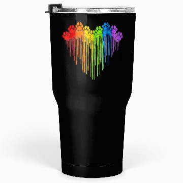 Discover Dog Paws Rainbow Heart Dog Lover Gay Pride LGBT Tumblers 30 Oz