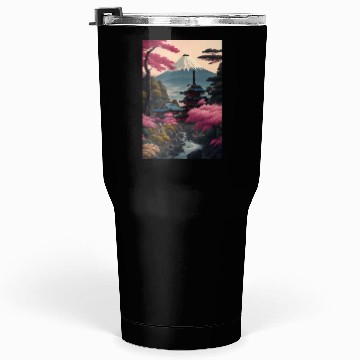 Discover Asia Landscape Serene Mount Fuji Tumblers 30 Oz