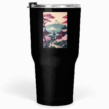 Discover Asia Landscape Serene Mount Fuji Tumblers 30 Oz