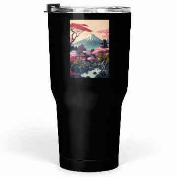 Discover Asia Landscape Serene Mount Fuji Tumblers 30 Oz