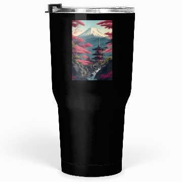 Discover Asia Landscape Serene Mount Fuji Tumblers 30 Oz