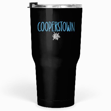 Discover Cooperstown Ny Snowflake Drawing Light Blue Text Tumblers 30 Oz