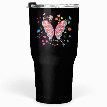 Discover Butterfly flower pink insect bug floral nature Tumblers 30 Oz