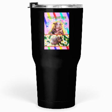 Discover WILD NATURE. HIPPO design collection.poster Tumblers 30 Oz