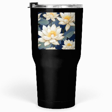 Discover Serenity Blooms: Timeless Lotus Pattern Tumblers 30 Oz