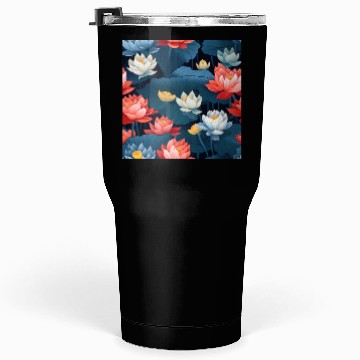 Discover Serenity Blooms: Timeless Lotus Pattern Tumblers 30 Oz
