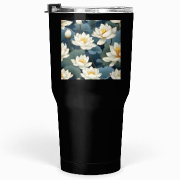Discover Serenity Blooms: Timeless Lotus Pattern Tumblers 30 Oz