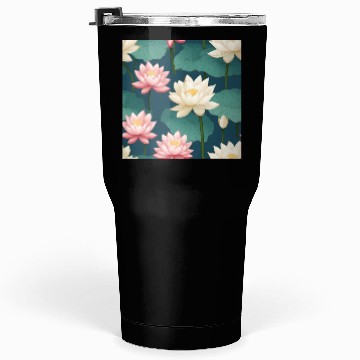 Discover Serenity Blooms: Timeless Lotus Pattern Tumblers 30 Oz