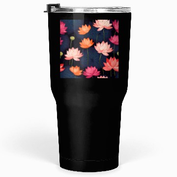 Discover Serenity Blooms: Timeless Lotus Pattern Tumblers 30 Oz