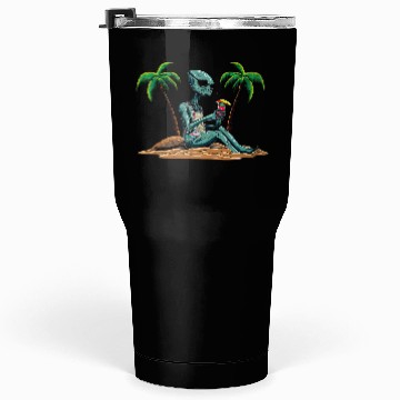 Discover Alien on the beach Tumblers 30 Oz