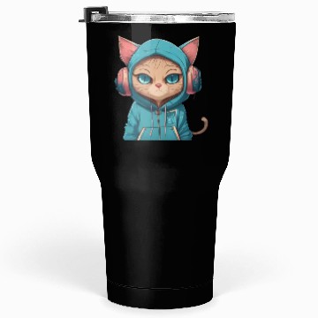 Discover Music lover cat Tumblers 30 Oz