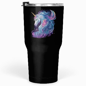 Discover Unicorn with flowing mane surrounded by stars Tumblers 30 Oz